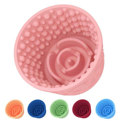 Dog Slow Feeder Lick Bowl, Non-Slip Dog Licking Treat Dispenser, Slow Feeder Bowls for Small Medium Large Breed Dogs, Anxiety Relief & Anti-Choking, BPA Free Silicone (Pink, 1.6 Cup) - color: Pink