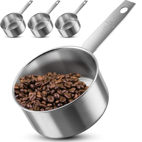 4Pcs 1 Cup Measuring Cup,Stainless Steel Measure Cups Metal Scoops for Wet and Dry Ingredients, Great Kitchen Gadgets for Cooking (1 Cup) - size: 1 Cup