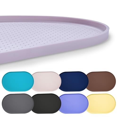Hubulk 100% Waterproof Silicone Pet Feeding Mat with Raised Edge for Food and Water, Dog Bowl Mats, Cat Bowls Placemat with High Lip Protects Floor for Cats and Dogs (Dove, 16" L x 10" W) - color: Dove, size: 16"L x 10"W