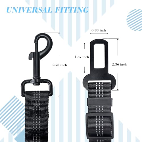 2 Pack Dog Seat Belt Adjustable Dog Car Seatbelts for Vehicle Nylon Pet Safety Seat Belt with Elastic Bungee Buffer Reflective & Durable Car Harness for Dogs (Black + Purple) - color: Black + Purple