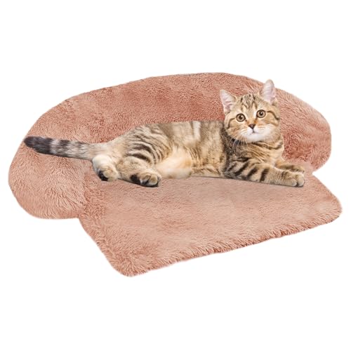 GGIB Calming Dog Bed Fluffy Plush Dog Mat for Furniture Protector with Removable Washable Cover for Large Medium Small Dogs and Cats (XS (31"x23.5"x5"), Pink) - color: Pink, size: 31.0"L x 23.5"W x 5.0"Th
