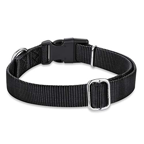 Hyhug Small Dog Collar Quick-Release Black| Heavy-Duty Nylon Puppy Collar, Adjustable & Durable Pet Supplies for Boy & Girl Dogs (Small, Black) - color: Black, size: Small