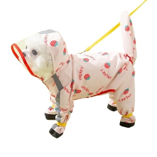 Dog Raincoat Windbreaker Resistant Dog Rain Jacket for Small Dogs Durable Rain Coat for Dogs(Pink,X-Small)