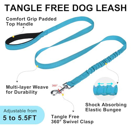 BEAUTYZOO No Pull Dog Harness Medium Sized Dog, Breathable Mesh Padded Dog Harness and Leash Set, Adjustable Reflective Escape Proof Dog Vest Harnessss Quick Fit for Training Walking, Blue M - color: Blue, size: M: Chest 21"-26.7"