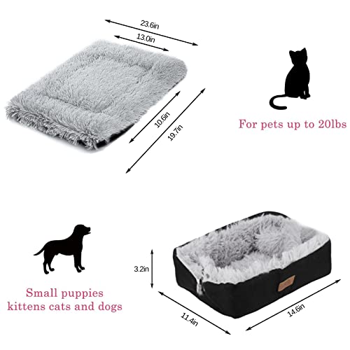 Self Warming Cat Bed, Foldable Self Heated Cat Mat Extra Warm Thermal Heating Pet Pad 24 x 20 inch for Indoor Outdoor Cats, Non-Slip Bottom Washable Non Electric Black - color: Black