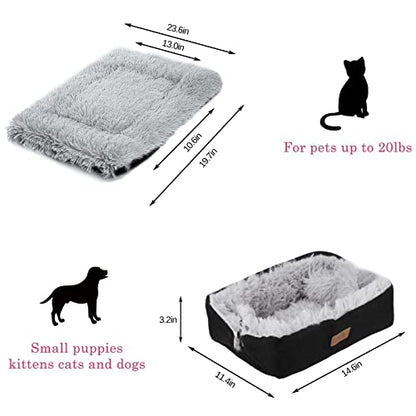 Self Warming Cat Bed, Foldable Self Heated Cat Mat Extra Warm Thermal Heating Pet Pad 24 x 20 inch for Indoor Outdoor Cats, Non-Slip Bottom Washable Non Electric Black - color: Black
