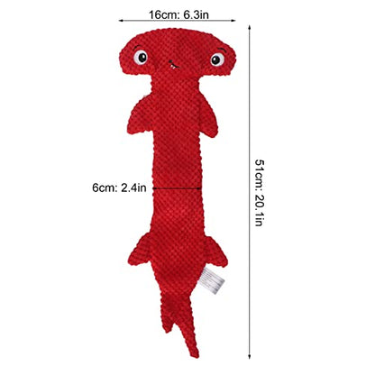 Dog Squeaky Toy, Stuffing Free Teeth Training Interactive Cute Plush Dog Chewing Toy, Squeaky Toys for Teeth Grinding Relieving Boredom Small Medium Large Dogs(Red) - color: Red