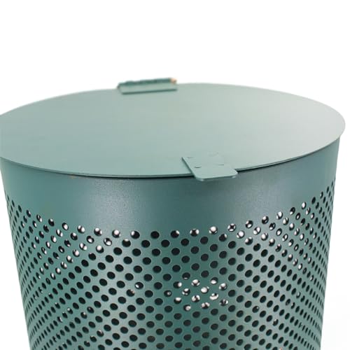 ZERO WASTE USA - Round Outdoor 10 Gallon Capacity Waste Can - 100% Rust-Free, Powder-Coated, Commercial Grade Aluminum to Withstand Weather. 10-Year Warranty (Matte Green) - color: Matte Green