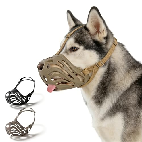 Dog Muzzle, Silicone Dog Muzzle, Durable, Breathable, Anti Bite, Anti Barking, Allow for Drinking Water, Adjustable Strap, Suitable for Small to Large Dogs (Coffee, XXL) - color: Coffee, size: XXL