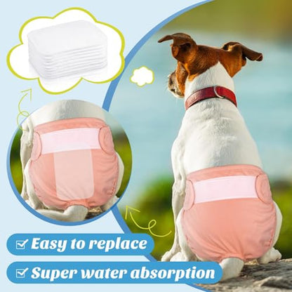 20 Pieces Dog Diaper Pads Washable Reusable Replaceable Diapers Liner Pads for Small Medium Dog (Female, Small) - size: Small