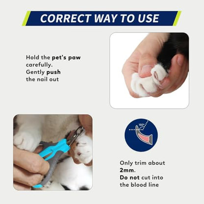 WePet Pet Nail Clippers U07.1, Professional Claw Trimmer, Bended Scissor Special for Cats, Kittens, Dogs, Puppies, Small Animals, Grey/Maya Blue - color: #13 Grey/Maya Blue