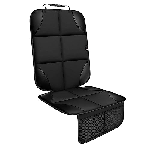 Meolsaek Car Seat Protector for Child Car Seat, Durable 600D Fabric Waterproof Car Seat Cover with Thick Pad Non-Slip Backing，No Imprints (Black 1pc) - color: Black 1pc