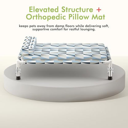 Orthopedic Dog Bed for Medium Dogs - Elevated Dog Couch with Bolster and Cushion, Raised Pet Couch Bed with Removable Washable Cover - size: Medium