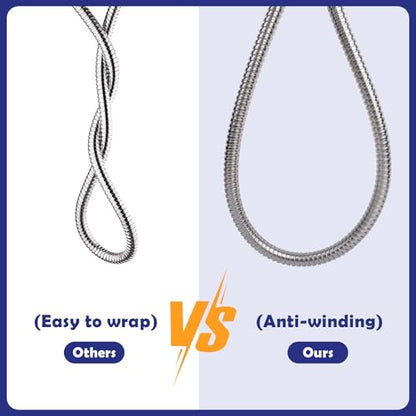 Shower Hose, 79 Inch Extra-Long Stainless Steel Shower Hose with Stainless Steel Insert and Nut,Brushed Nickel Finish - color: Brushed Nickel, size: 79 Inches
