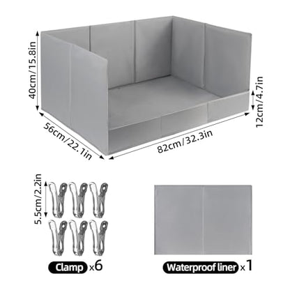 Dog Pee Pad Holder with High Walls, 32.3"x22"x15.7" No-Splash Indoor Dog Potty Box with 6 Clamps, No Assembly Foldable Potty Training Toilet for Large Small Medium Dogs Puppy Potty(Gray2) - color: (Gray2)