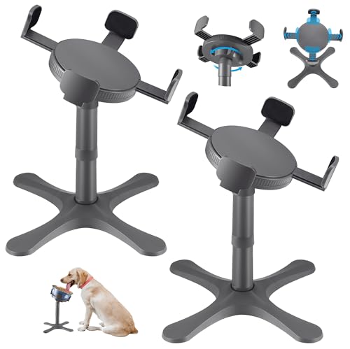 Dog Bowls,Elevated Adjustable Dog Bowl Stand with 3 Heights & Tilted Feeding Design, Raised Stand Compatible with Medium & Large Breeds(2 Pack) Grey - size: F -Dog Bowl Stand 2 Grey