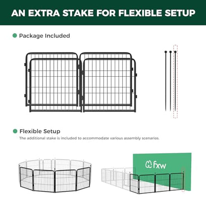 FXW Instant Unleashed Dog Playpen, Portable Pet Fence for Outdoor, RV Trips, and Camping, 24inch, 4 Panels for Puppy and Small Dogs│Patented - size: 24"H