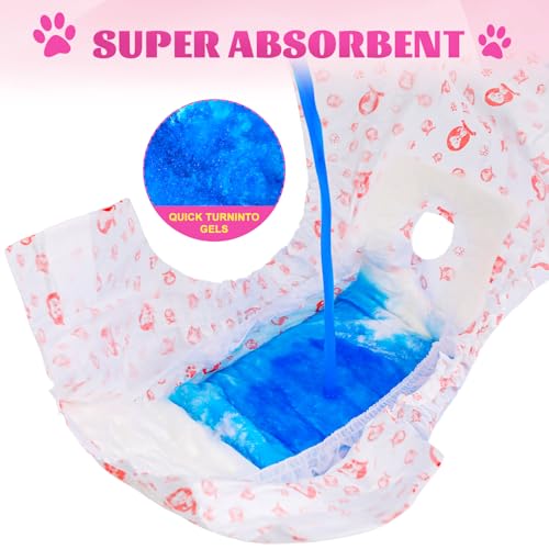 XPCARE 40 Count Disposable Female Dog Diapers, Super Absorbent, Leak Proof, Dog Diapers,Dog Period Diaper Female, for Incontinence, Estrus Female Dogs (Small) - size: Small
