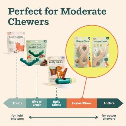 WOOF HonestChew Dog Toy Infinity - Durable Dog Chews - Made with Natural, Plant-Based Ingredients - Splinter-Resistant - Safer Than Dog Bones - Small - size: Small