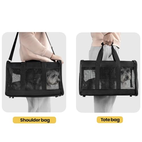 Movelo, Pet Carrier with Two Entrances – Top & Side Opening Soft-Sided Travel Carrier for Cats & Small Dogs up to 25 lbs – Airline Approved, Mesh Ventilation, Removable Pad & Shoulder Strap