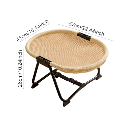 Elevated Pet Bed for Dogs & Cats, Foldable Travel Cot with Iron Frame, Portable Outdoor Comfort