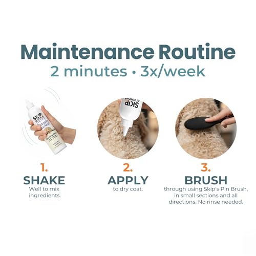 Detangling Treatment for Dogs, Leave-in Conditioner Detangler for Matted Hair, Knots & Tangles | Goldendoodles, Poodles, Doodles & Long-Haired Breeds | No Mist, Squeeze Bottle, 12 oz