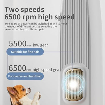 iBTC 2 Speed Dog Paw Trimmer with LED Display, 35dB Low Noise Electric Dog Clippers for Grooming, Cordless 20mm-Blade for Trimming Dog's Hair Around Paws, Eyes, Ears, Face, Rump with LED Light White