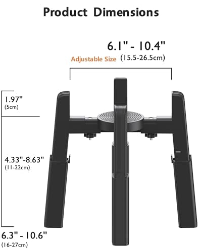 CZPET Dog Bowl Stand with Adjustable Height and Width [Stand Only], Single Raised Pet Water & Food Feeder for Medium & Large Dogs, Stable and Anti-Slip Eelvated Bowl - size: H: 6.3-10.6''; W: 6.1-10.4''