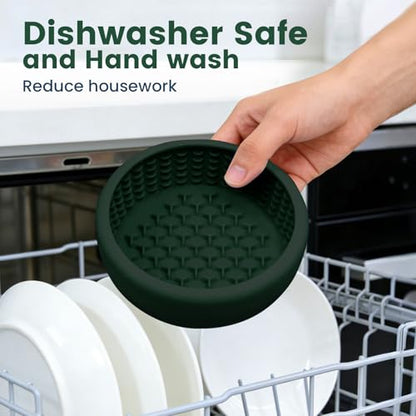 Dog Slow Feeder Licking Bowl,Anxiety Relief Treat Dispenser, Non-Slip Anti-chocking Pet Dish, Interactive Puzzle Toy for Mediuml Large Breed,Freezable BPA Free Silicone Dishwasher Safe - color: green, size: L