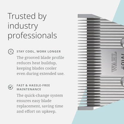 Wahl Pro Animal Wide Prime Series Blades - Professional Fine Tooth Pet Clipper for Horse, Cat & Dog Grooming - Made from High-Carbon Steel - #9W, 2.0mm - size: #9W