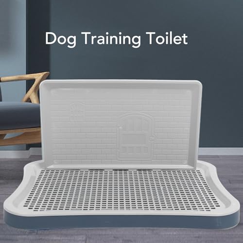 Puppy Pee Pad Holder,Dog Training Toilet with Wall Column Removable Portable Puppy Mesh Training Potty for Large Small Medium Pets (Navy Blue) - color: Navy Blue