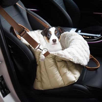 ClevaHome Small Dog Car Seat & Travel Carrier & Pet Bed, Soft Fleece Interior for Dogs up to 10lbs, Stylish Pet Travel Tote for Indoor and Outdoor Use - style: Fleece