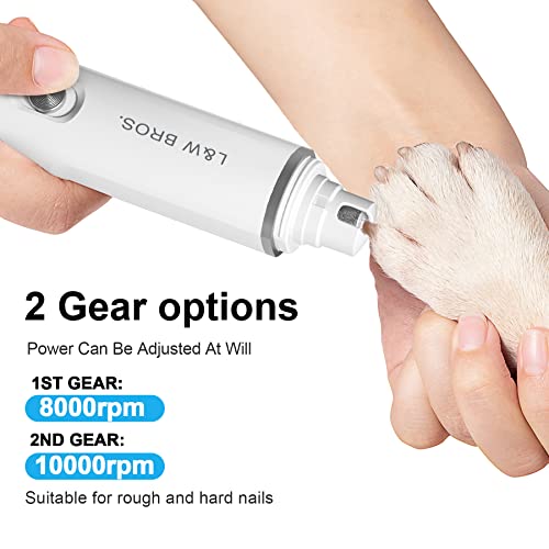 L&W BROS. Electric Dog Nail Trimmer, Rechargeable Dog Nail Grinder for Large Dogs, Pet Nail Grinder for Dogs & Cats