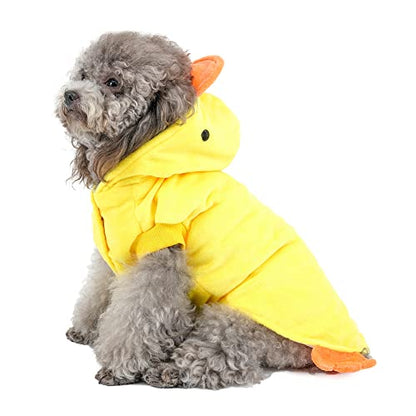 Mogoko Duck Dog Costumes, Pet Halloween Cosplay Hoodies, Adorable Yellow Duck Costume,Animal Fleece Hoodie Warm Outfits Clothes Back:12.6",Neck:13.8",Chest:15.8" - size: Back:12.6",Neck:13.8",Chest:15.8"