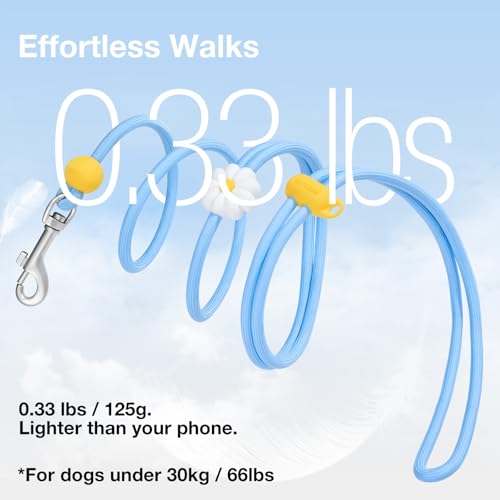 VETRESKA Crossbody Hands Free Dog Leash, 5FT Adjustable Rope Leash for Small Medium Dogs, Waist Multifunctional Leashes for Walking, No Pull Dog Leashes with Bag Dispenser, 2 in 1 Walk Set (Daisy) - color: Daisy Blue