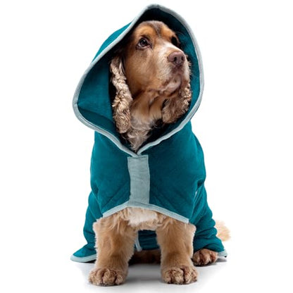 Lucky Pooch® Dog Robe - Luxurious Dog Bathrobe - Ultra Absorbent Dries Your Dogs in Minutes! Double-Layer, Super Soft Towel and Bath Robe All in One (XS, Teal) - color: Teal, size: XS