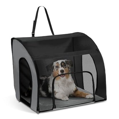 K&H Pet Products Enclosed Large Dog Car Seat, Travel Safety Carrier, Dog Travel Car Seat, Soft-Sided Covered Pet Carrier, Washable Pad, Multiple Entrances, Mesh Windows - Large 29.5 X 22 X 25.5in - size: 29.5"L x 22.0"W x 25.5"H