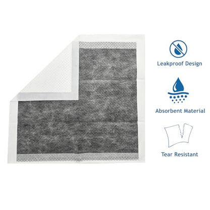 Puppy Pee Pads, 22 x 22 Inch 100 Count, Charcoal Dog Wee Wee Training Pads, Leak-Proof Quick Absorb 6-Layer Design for Pet Potty Training, Ideal for Small Puppies, Cats, Rabbits, Guinea Pigs - size: Charcoal-100 Count