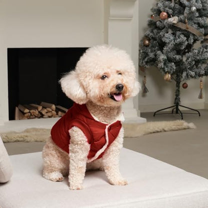Vecomfy Fleece Lining Extra Warm Dog Hoodie in Winter,Small Dog Jacket Puppy Coats with Hooded,Red XS - color: Red, size: X-Small (Pack of 1)