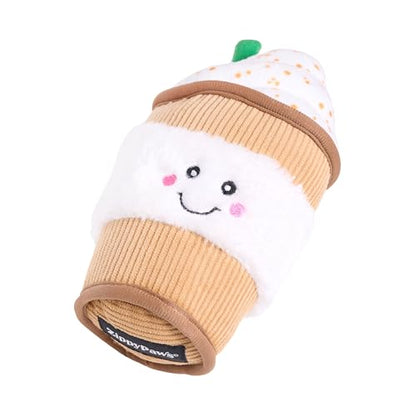 ZippyPaws NomNomz - Dog Squeaky Toys to Keep Them Busy, Funny Food Plush for Small, Medium, & Large Dogs, Cute Stuffed Puppy Toy, Pet Products, Gift for Dogs of All Breeds, Soft & Cuddly - Puppuccino - color: Puppuccino