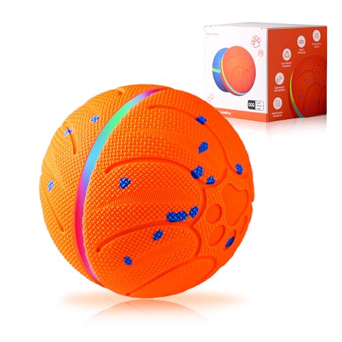 Smart Interactive Dog Toys Automatic Moving Dog Ball, Orange | ETPU New Material, Motion Activated Rolling & Rotating, For Medium & Large Dogs, Enrichment & Stimulation