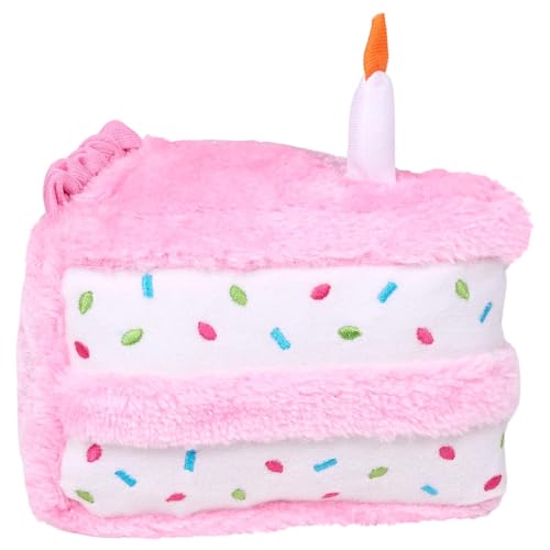 ZippyPaws Birthday Cake- Dog Squeaky Toys to Keep Them Busy, Funny Food Plush for Small, Medium, & Large Dogs, Cute Stuffed Puppy Toy, Pet Products, Gift for Dogs of All Breeds, Soft and Cuddly- Pink - color: Pink