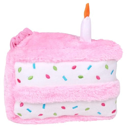 ZippyPaws Birthday Cake- Dog Squeaky Toys to Keep Them Busy, Funny Food Plush for Small, Medium, & Large Dogs, Cute Stuffed Puppy Toy, Pet Products, Gift for Dogs of All Breeds, Soft and Cuddly- Pink - color: Pink