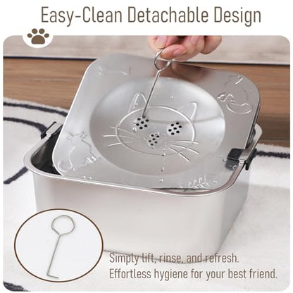 3L/101oz Large Capacity Dog Water Bowl Stainless Steel No Spill Dog Bowls Slow Drinking Dog Water Feeder Dispenser