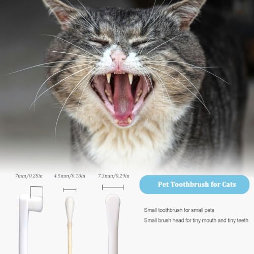 JGocot Small Dog Toothbrush,|Micro Brush Head|Nano Bristle|Soft Pet Toothbrush for Sensitive Gum&Teeth, Dog Teeth Cleaning Kit for Puppy, Kitten, Cats&Miniature Toy Size Dogs