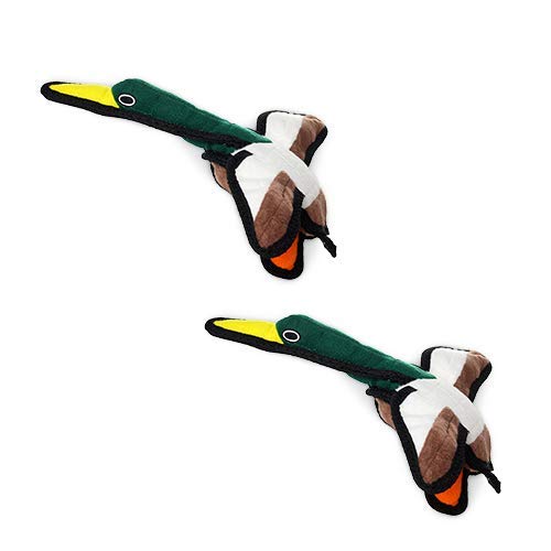 TUFFY® : 2 Pack Jr Duck Dog Toy: Ultra Durable Plush Toy with Multiple Layers & Reinforced Seams, Washable and Floats, Original Construction - color: 2PK Multi-color Jr Duck