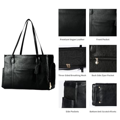 Stylish Dog Purse Carrier, Leather Pet Carrier Bag for Small Dogs Cats Puppy, Airline Approved Soft-Sided Carrier Black - color: Black