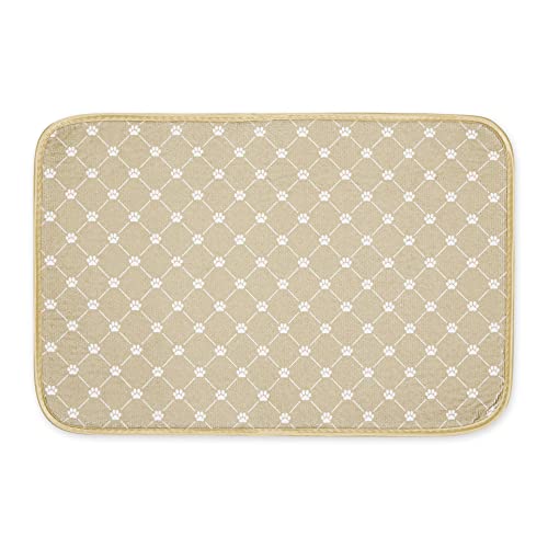 Bone Dry Machine Washable, Ultra Absorbent Pet Mat, 12x18, Taupe Trellis Print - color: Taupe Trellis Print, size: 12"L x 18"W