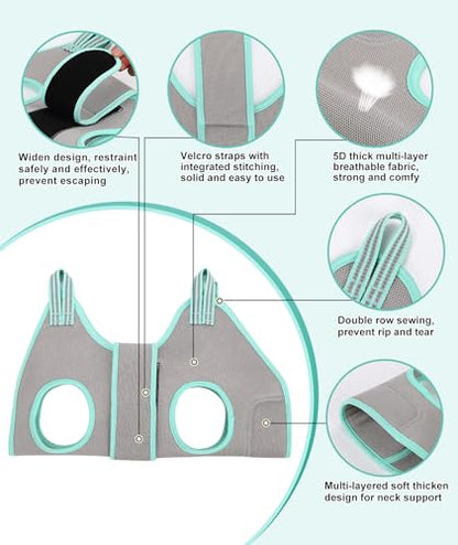 Kkiimatt Dog Grooming Hammock Harness, Small Dog Groming Sling, Gray Dog Hanging Harness for Nail Trimming,Dog Nail Clipping Hanger Restraint Holder - size: XXS (8 LB Max) Silver Grey 4-9in