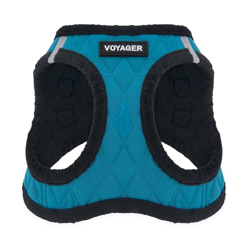 Best Pet Supplies - All Weather Plush, Reflective, No Pull Harness for Small, Medium Dogs, Cats - Secure with Hook & Loop Fastener, Buckle, Double D-Rings - Turquoise Plush, XS - color: Turquoise Plush, size: XS